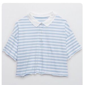 Aerie distressed cropped polo